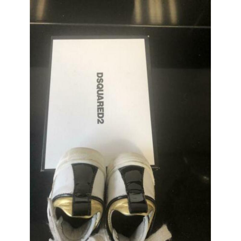 Dsquared2 baby schoentjes maat 20 leren / wit / goud