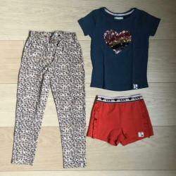 Little Looxs zomer set (broek shirt short) draagmt 110 zgan