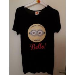 Despicable me minions t-shirt, maat 158, met pailletten