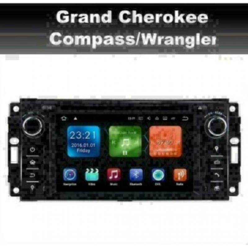 Jeep Compass Wrangler radio navigatie carkit android 8.1 dab