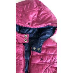 Winterjasje Hilfiger roze blauw mt 80