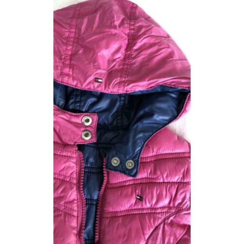 Winterjasje Hilfiger roze blauw mt 80