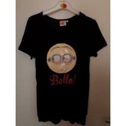 Despicable me minions t-shirt, maat 158, met pailletten