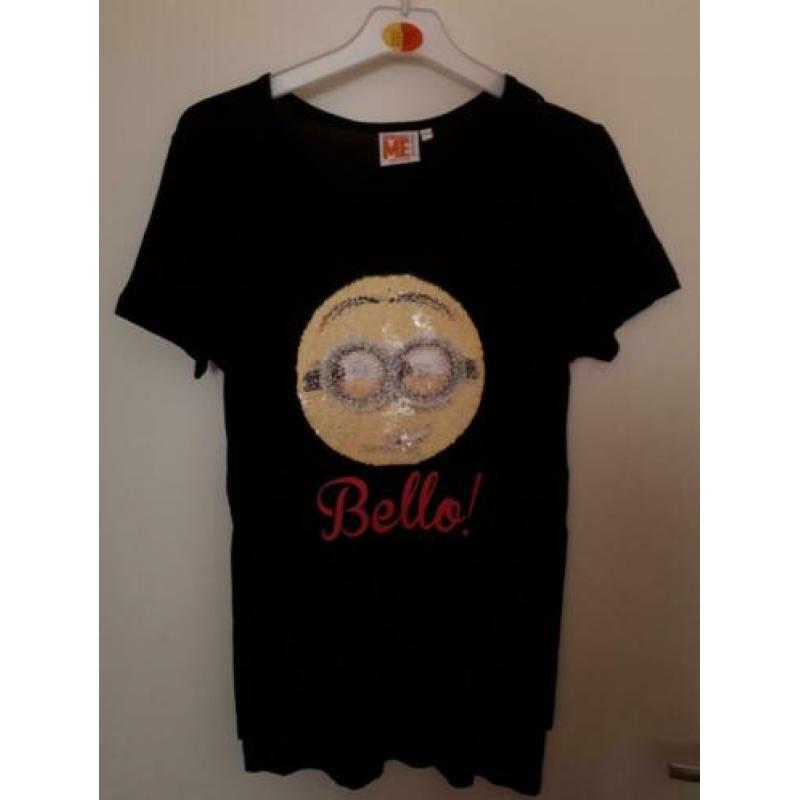 Despicable me minions t-shirt, maat 158, met pailletten