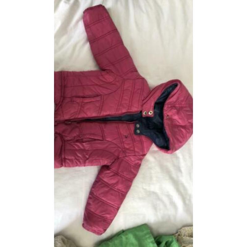 Winterjasje Hilfiger roze blauw mt 80