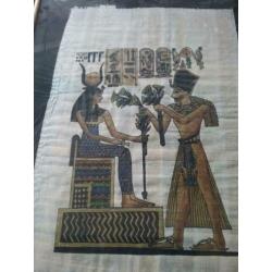 Schilderijen op papyrus uit egypte