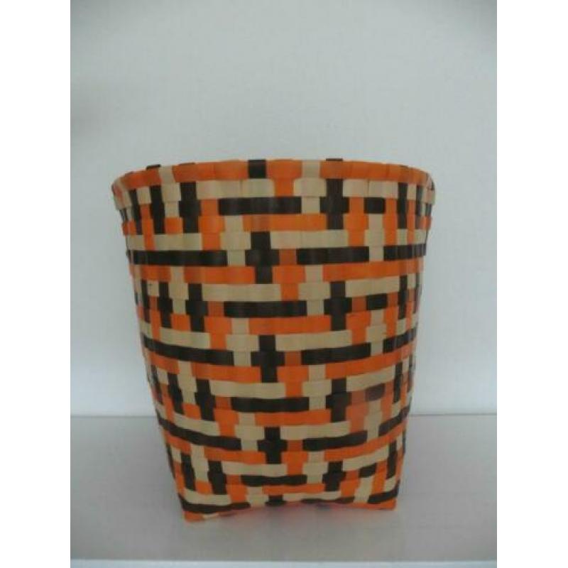 Grote mand gevlochten Kitch Kitchen retro oranje bruin wit