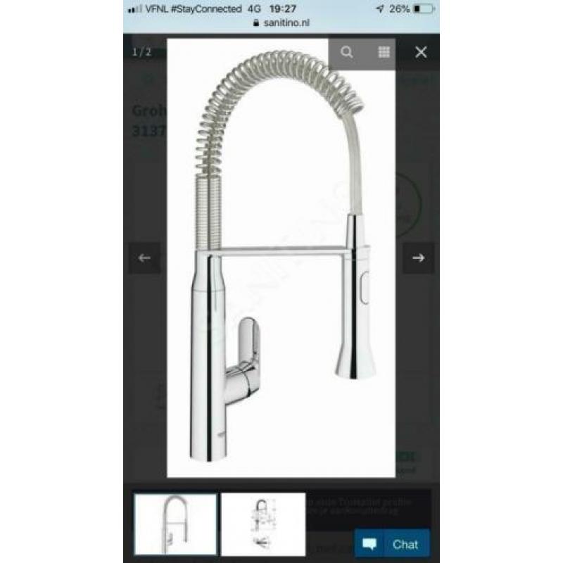 Grohe Chroom Eenhendelkeukenmengkraan K7 Medium nieuw