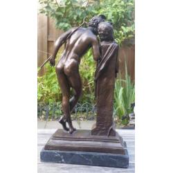 H. Moulin- a Secret From on High -Bronze Sculpture